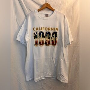 California Vintage Puffer Print Crew Neck T-Shirt 1999 size XL